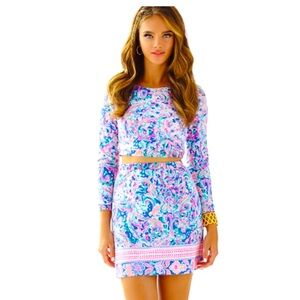 NWT Lilly Pulitzer Boca Chica sz L set Multi LAPLAYA ENGINEERED ALL OVER 🦄 RARE